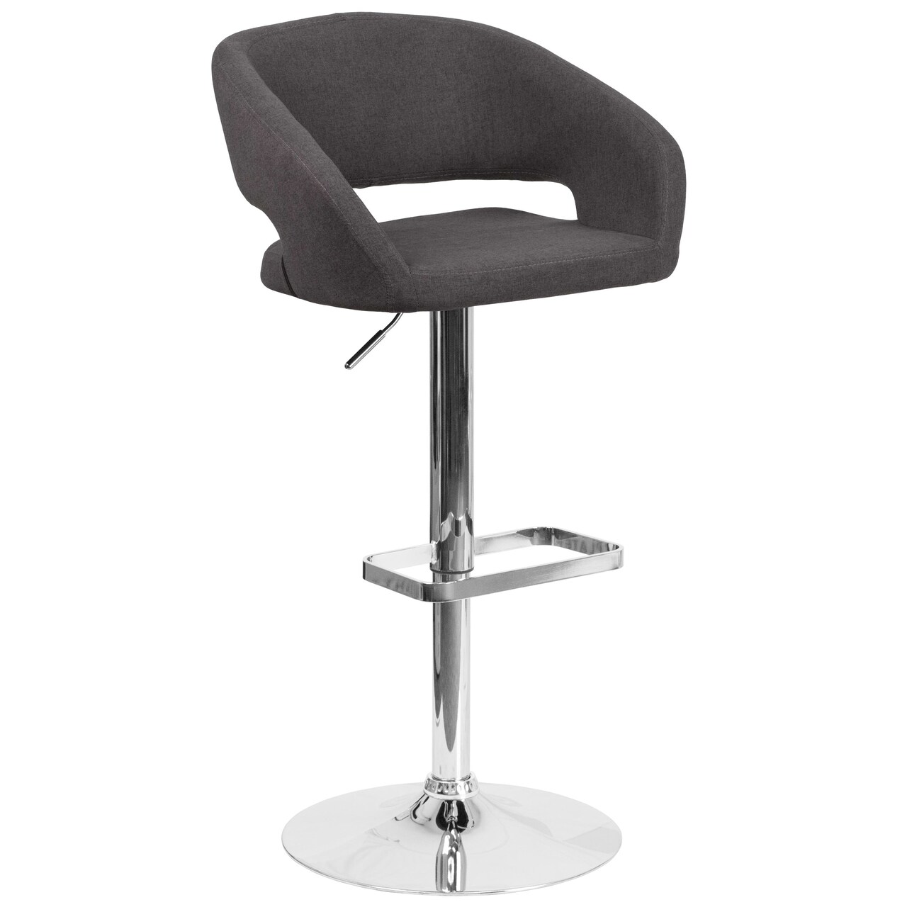 Merrick Lane Rothko Modern Bar Stool Rounded Mid-Back Stool With Height Adjustable Swivel Seat